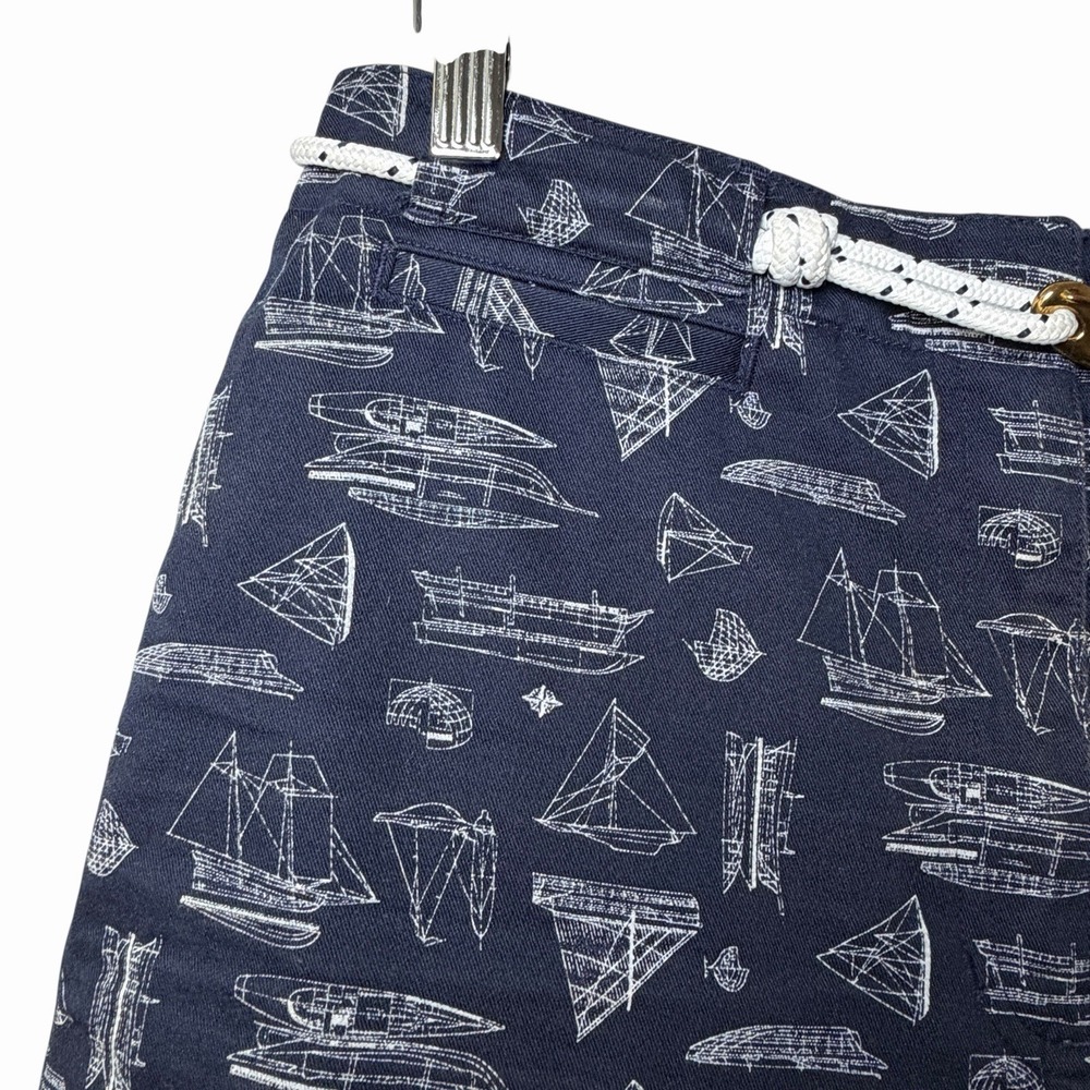 Lauren Ralph Lauren Womens Nautical Ship Print 100% Cotton Shorts Size 10 Preppy - Picture 7 of 14